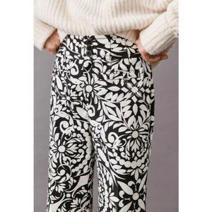 Anthro Maeve Olive Cropped Flare Pants 18W